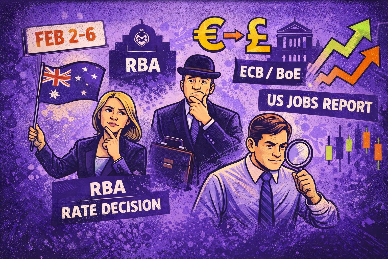 A volatility trifecta — RBA, ECB/BoE, and US payrolls