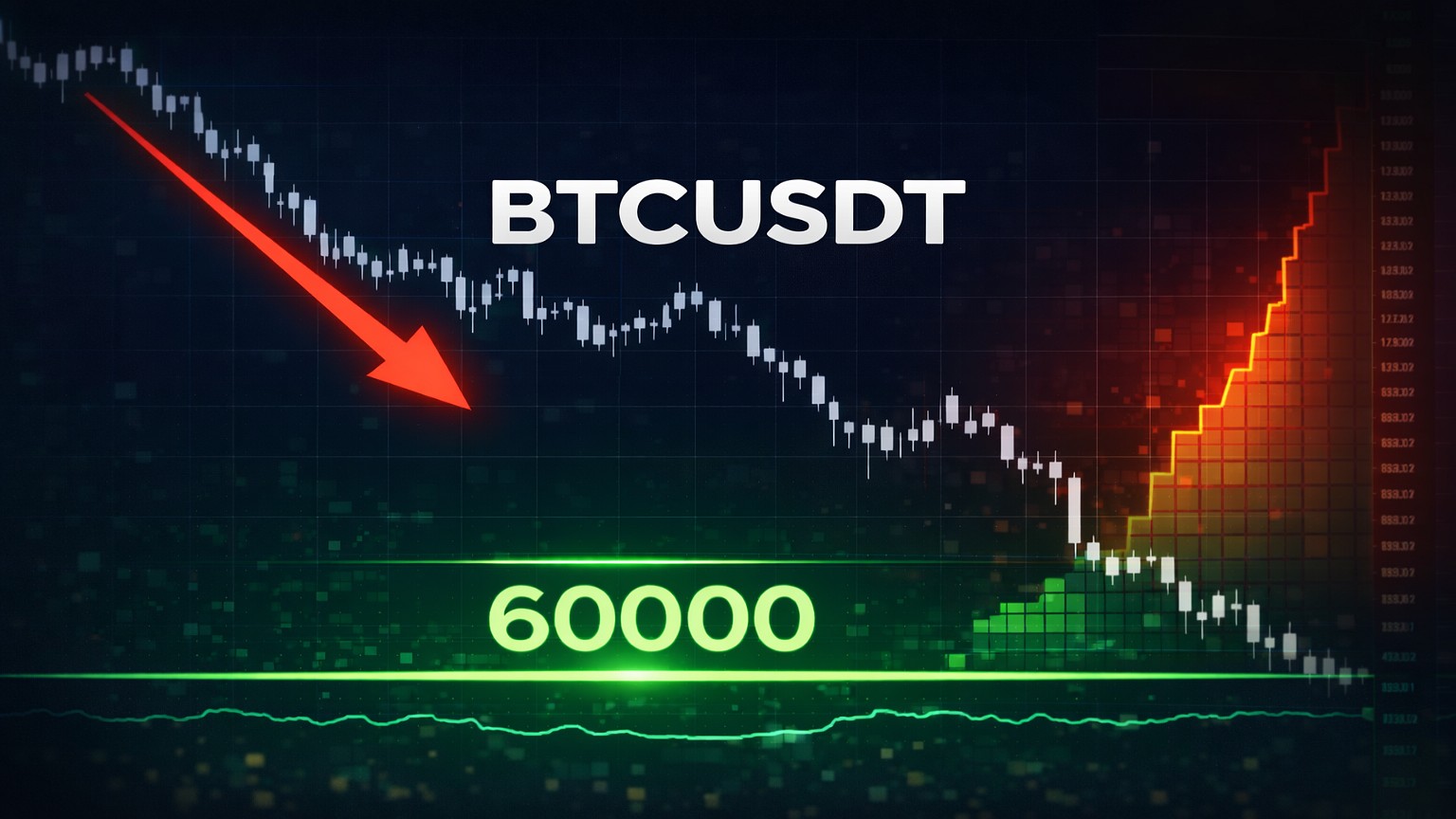 BTCUSDT: 90% correction probability by quantitative analysis and a large $60,000 bid in the Binance order book